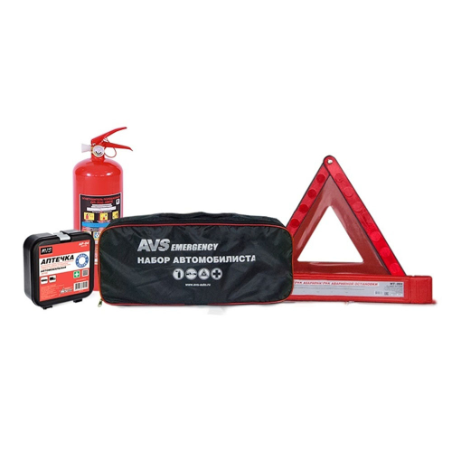 Набор автомобилиста (аптечка №260н, ОП-2, знак) AVS AN-10 (A40102S) в сумке