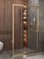 Душевой уголок Cezares MOLVENO-AHF-31-120/90-C-BORO-IV, 120х90х195, профиль брашированное золото, прозрачное стекло