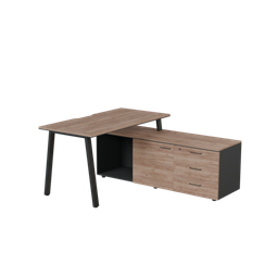 Стол на опорной тумбе на А-каркасе правый PREGO OFFICE 1400*1600/700*750 ПОСОТ-14.7АП