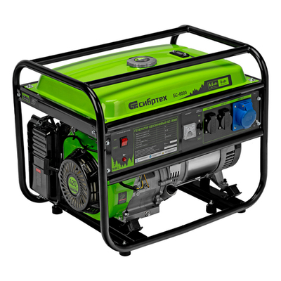 Генератор бензиновый (6.6 кВт) БС-8000, 230В, четырехтактный, 25 л, ручной стартер Сибртех