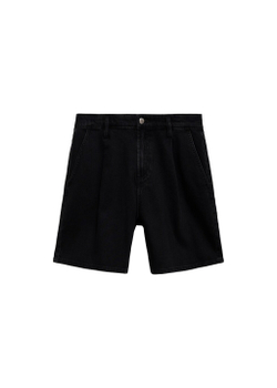 Джинсовые бермуды со средней посадкой и защипами