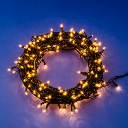 UDL-S1000-200-DGA WARM WHITE IP20 MINI Гирлянда с контроллером. 10м. 200 миниламп накаливания. Теплый белый свет. Провод зеленый. TM Uniel