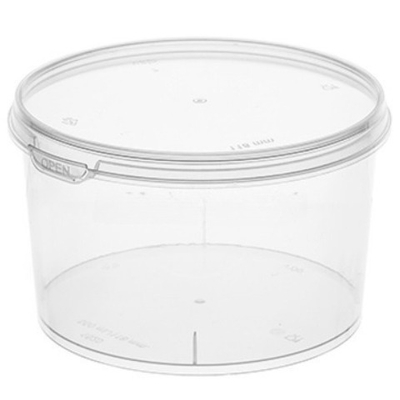 Контейнер круглый 550 мл (Н-72, D-118) упорное кольцо+конт.замок (100 шт.) ВЗЛП комплект 1522кп/1520