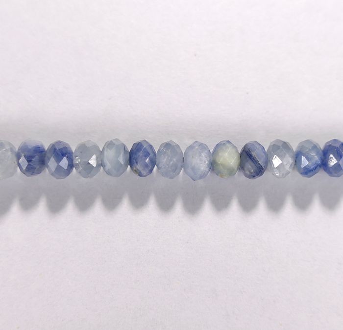 Бусина из кианита, фигурная, 4x6 мм (рондель, граненая)
