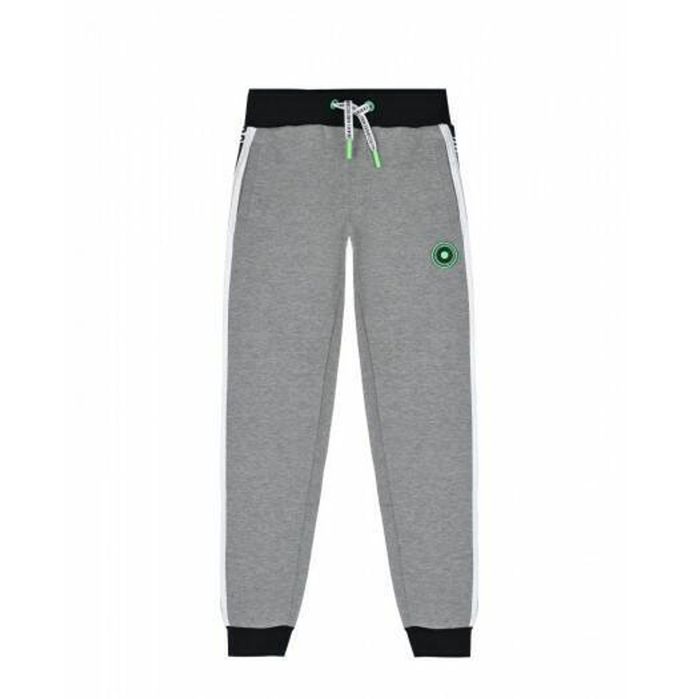 Брюки трикотажные BIKKEMBERGS Серый меланж/Черный пояс/Черно-белые лампасы (Мальчик)