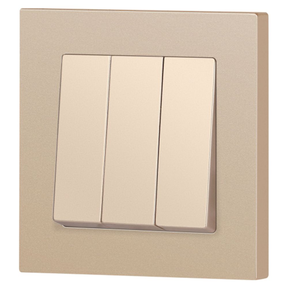 Выключатель Intro Accent 6-106-04 тройной, 10А-250В, IP20, СУ, AL/CU, шампань