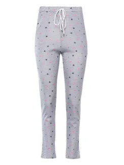 Брюки женские, цвет белый с серый полоской, размер 46