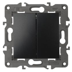 Переключатель ЭРА Elegance 14-1112-05 перекрёстный двойной 10АХ-250В антрацит