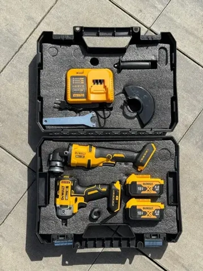 2 в 1 УШМ (болгарка) и Гайковерт, набор электроинструментов бесщеточный 2 акб