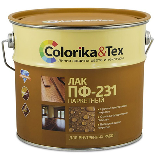 ЛАК COLORIKA&TEX ПФ-231 ПАРКЕТНЫЙ ГЛЯНЦЕВЫЙ 2,7Л