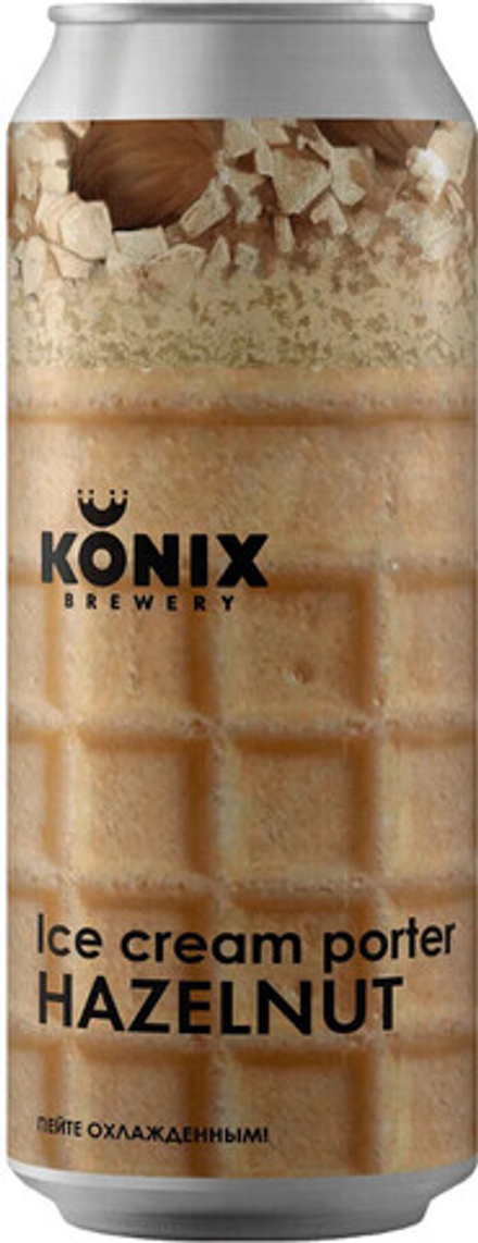 Пиво Коникс Айс Крим Портер Хазелнат / Konix Ice Cream Porter Hazelnut 0.45л - 6шт