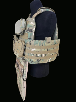 Жилет М1 + напашник, живот + защитные вставки СВМПЭ Бр1, С2