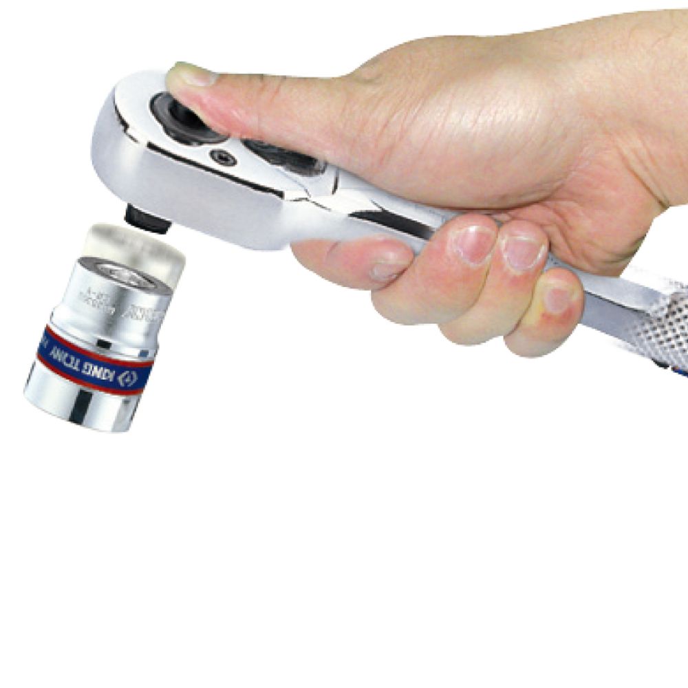 KING TONY (3771-08G) Трещотка 3/8", 200 мм, 32 зубца, флажковая с кнопкой