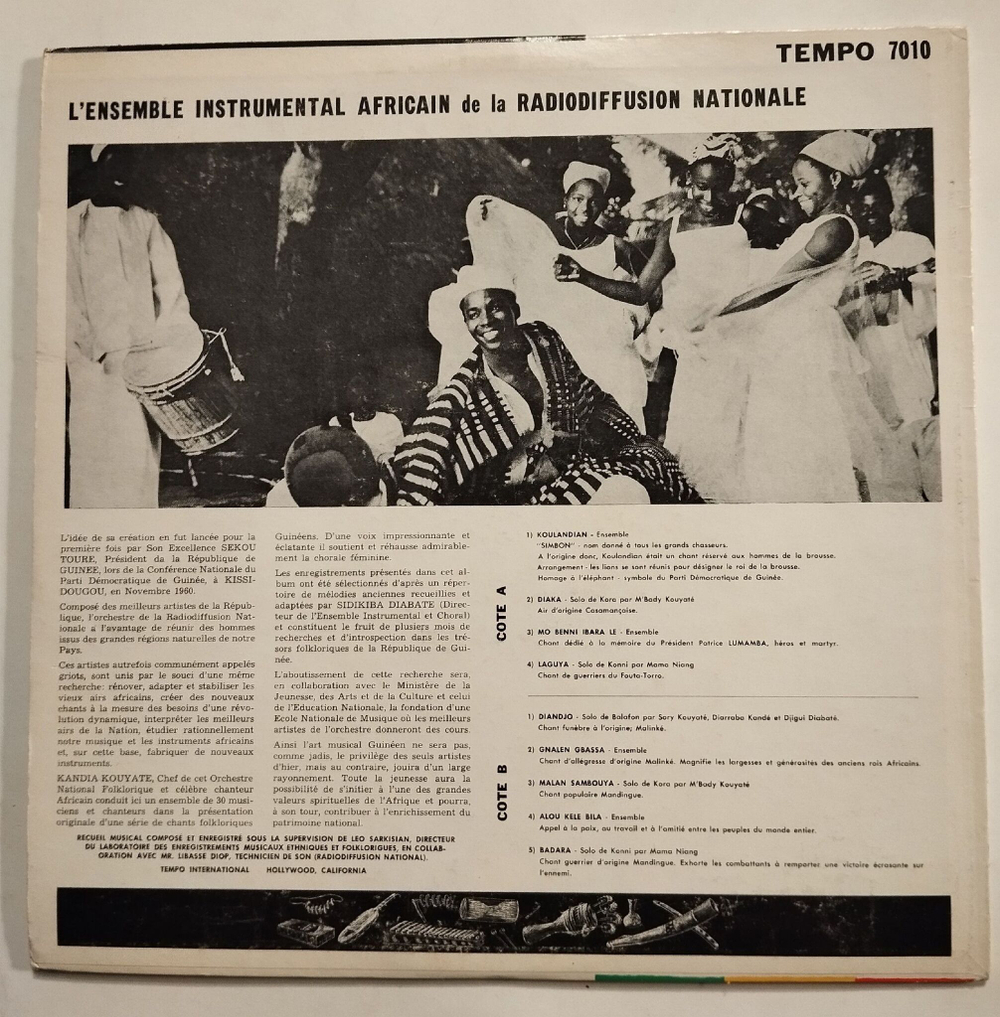 Винтажная виниловая пластинка LP Sons Nouveaux DUne Nation Nouvelle La R publique De Guine Музыка Гвинеи (Гвинея 1961)