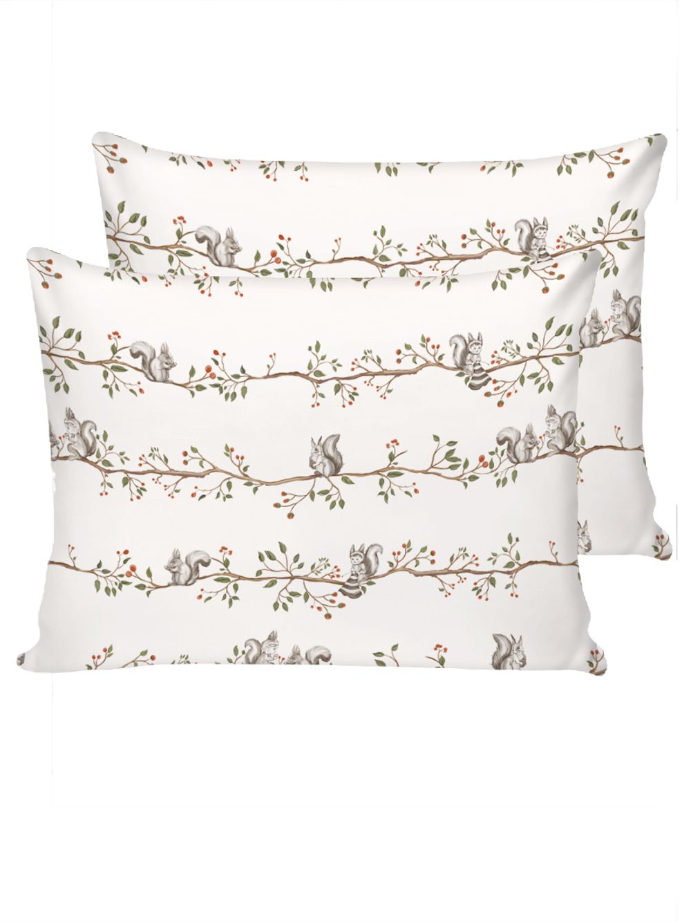 Наволочка комплект 2шт перкаль Сказка "Белки" 50x70 см на молнии