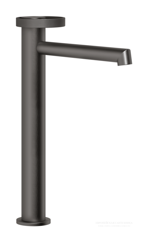 Смеситель для раковины Gessi Anello, высокий, длинный излив, цвет Black Metal Brushed PVD