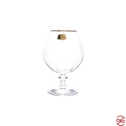 Набор бокалов для бренди Crystalex Bohemia Анжела золото 400 мл (6 шт)