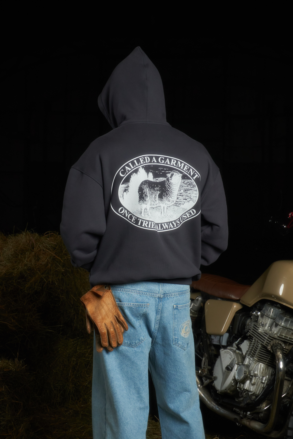 Худи Called a Garment Stamp Heavy Cotton Zip Hoodie "Charcoal Blue"