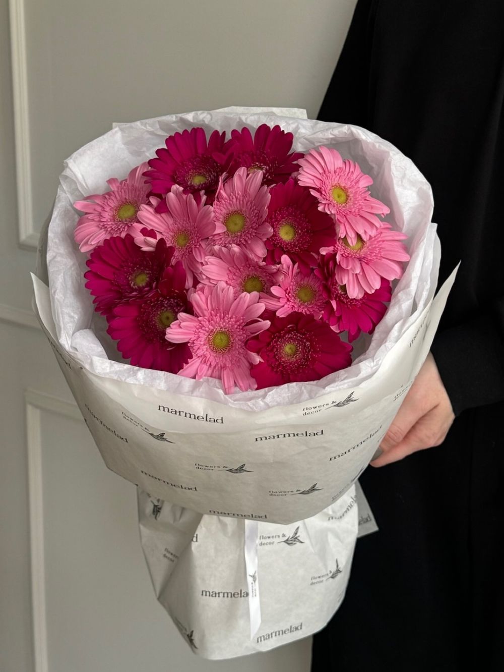 Букет из 15 минигербер розового оттенка