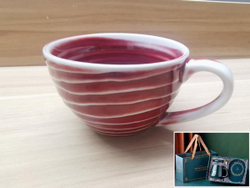 310503.3 Кружка с блюдцем "Красно-белый" В ПОДАРОЧНОЙ КОРОБКЕ, 100мл, 13*13*6,5, керамика