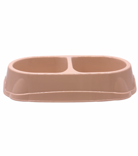 Миска для животных Моськи-Авоськи двойная 2*0,25 л бежевая