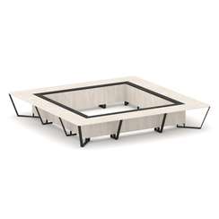 Steel Meet Стол переговорный квадратный KM-PR.B.SP-24K Денвер Светлый/Графит Глянец/Металл Черный 48