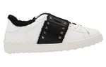 Valentino Untitled Leather Classic Low top Stylish Skateboarding Shoes Men"s White Black