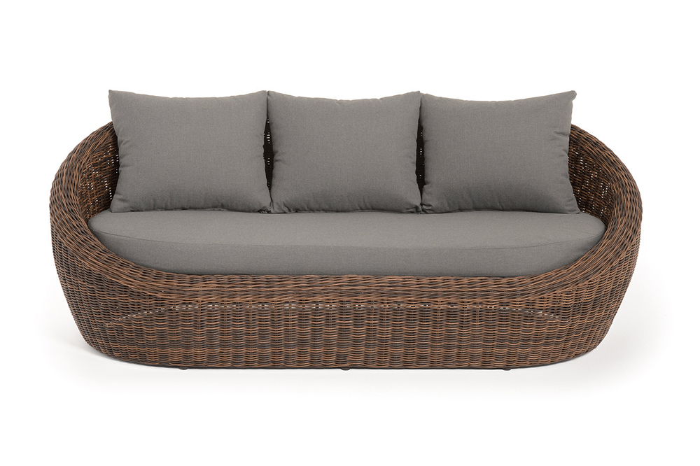 "Барселона" диван из искусственного ротанга трехместный, цвет коричневый