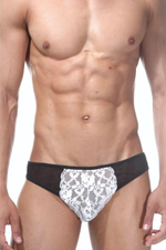 Черно-белые трусы-слипы (Размер: L-XL) (Цвет: черный с белым)