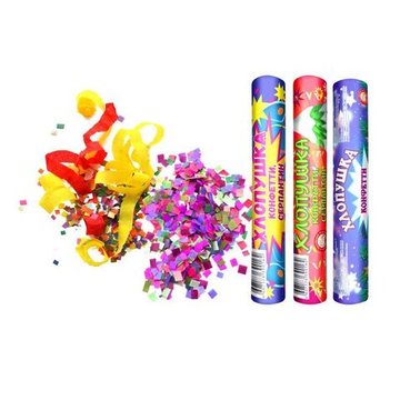 Хлопушка конфетти, серпантин Х200КС