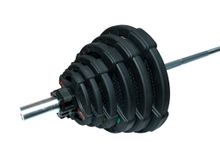 Штанга олимпийская 128 кг (диски с двумя хватами, хромированный гриф)