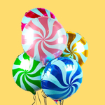 Шар круг Леденец малиново-голубой