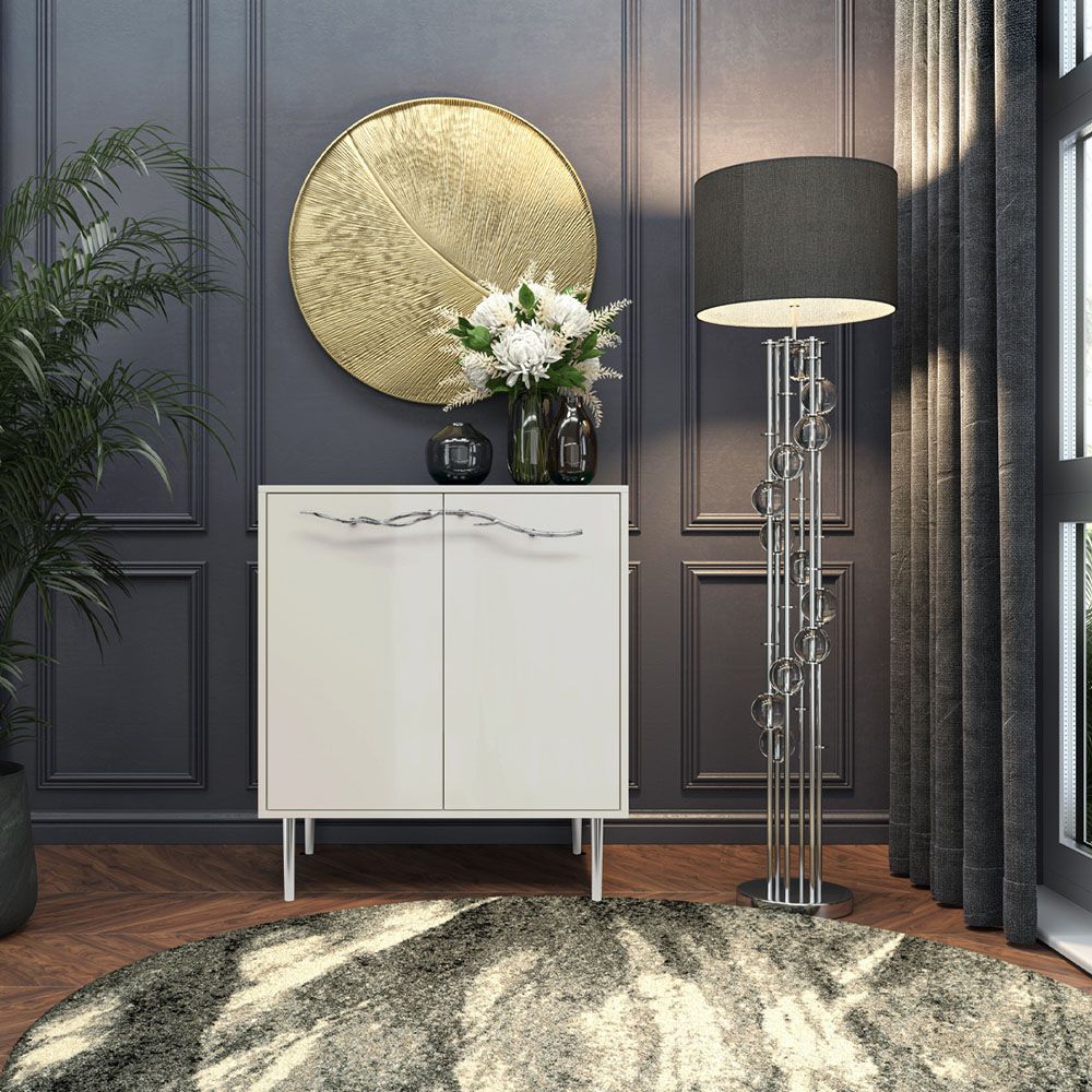 Комод Арт Колор Стайл Сильвер с 2 полками Кремовый белый