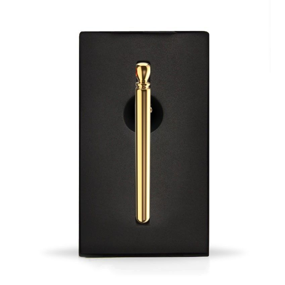 Золотистая подвеска-вибратор Genie Flirting Pen