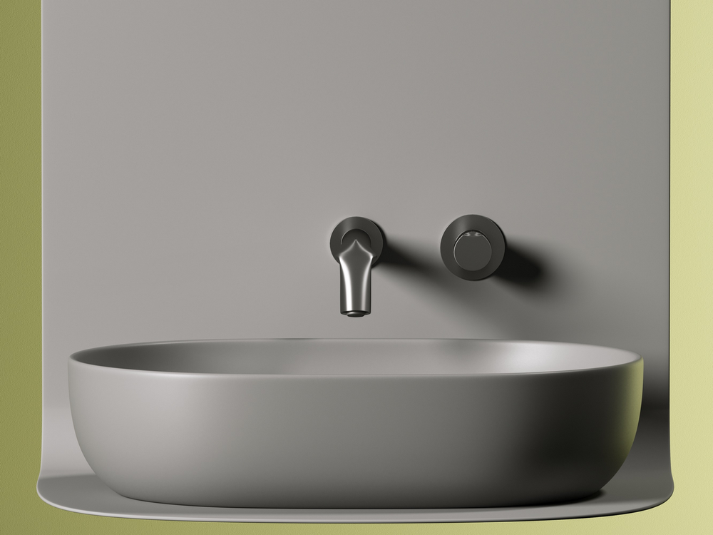 Умывальник чаша накладная овальная (цвет Антрацит Матовый) Element 600x415x135мм
