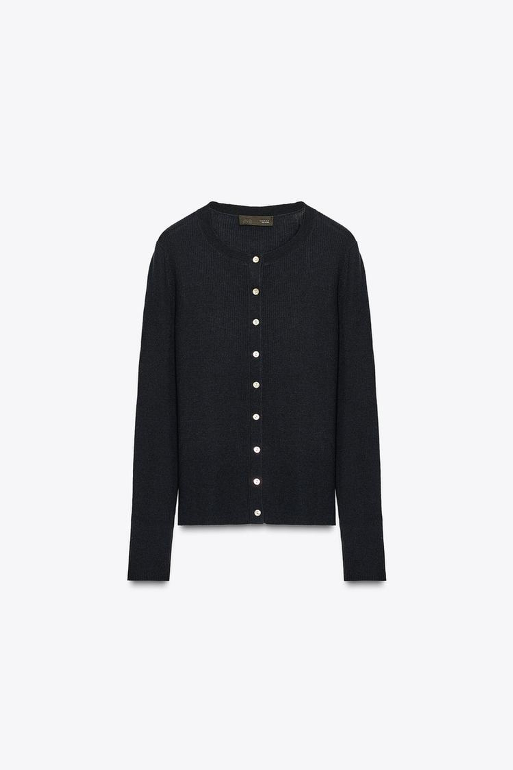 ZARA КАРДИГАН ИЗ 100% ШЕРСТИ В РУБЧИК, МОРСКОЙ СИНИЙ