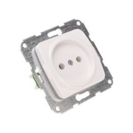 DEA Розетка 1-ая керамика б/з с/у 10А мех. Бел KRANZ