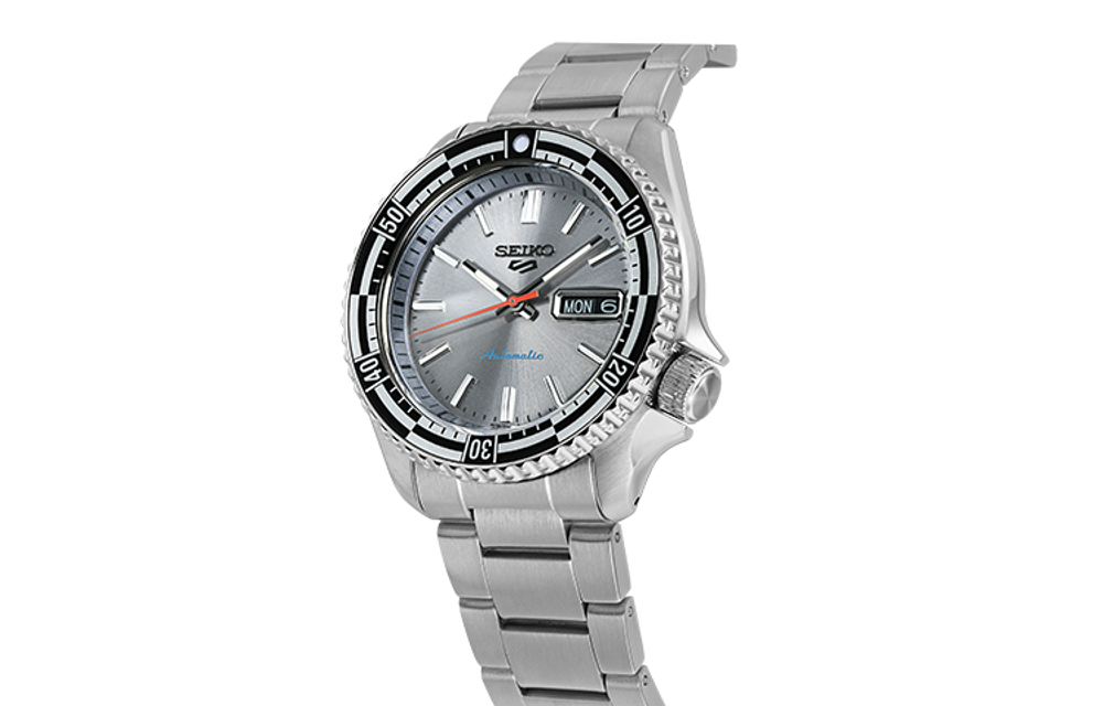SEIKO 5 Sports Automatic Mechanical Movement Stainless Steel Strap Watch Men"s Watches Silver Dial
