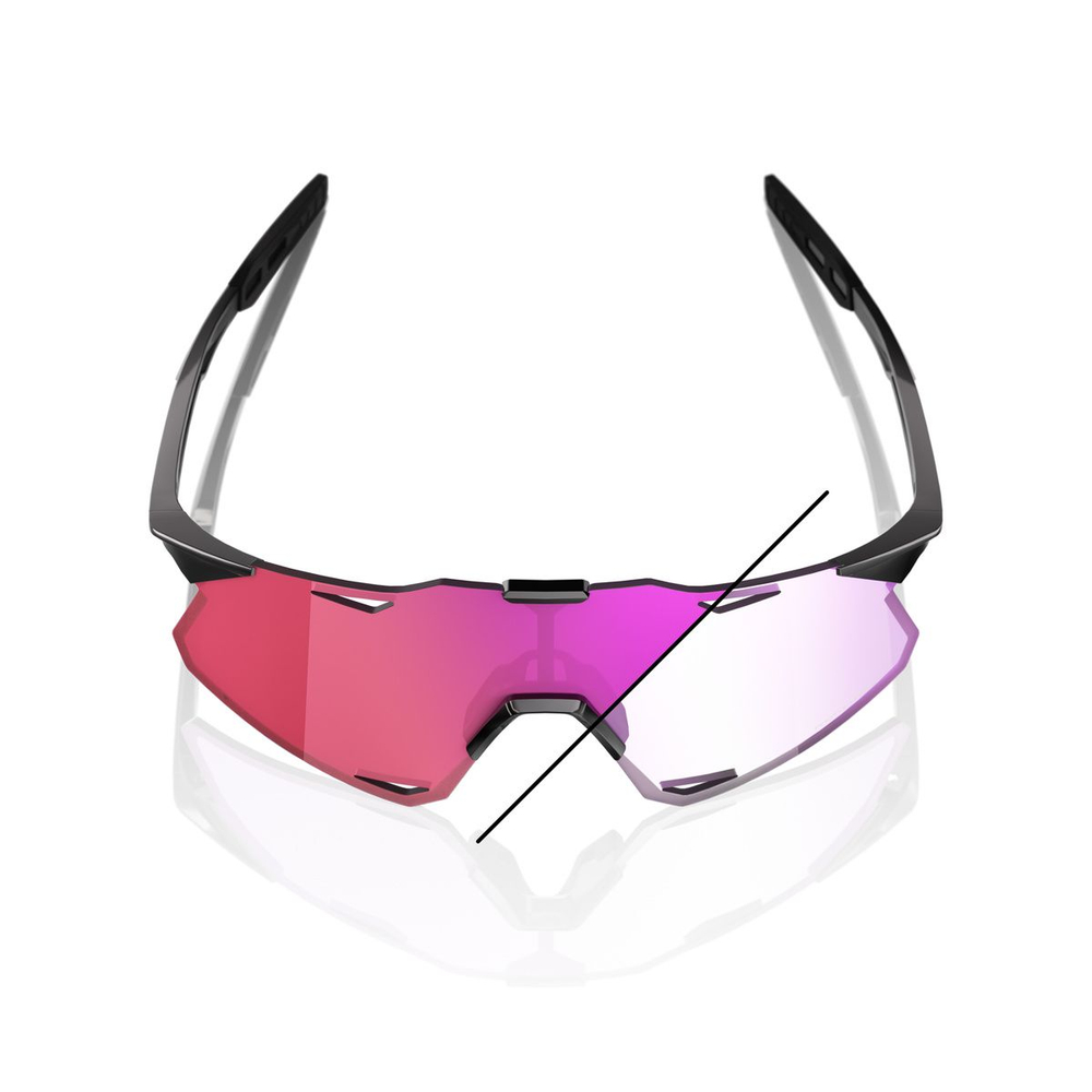 Спортивные очки 100% HYPERCRAFT Gloss Black - Purple Flash Mirror Photochromic Lens