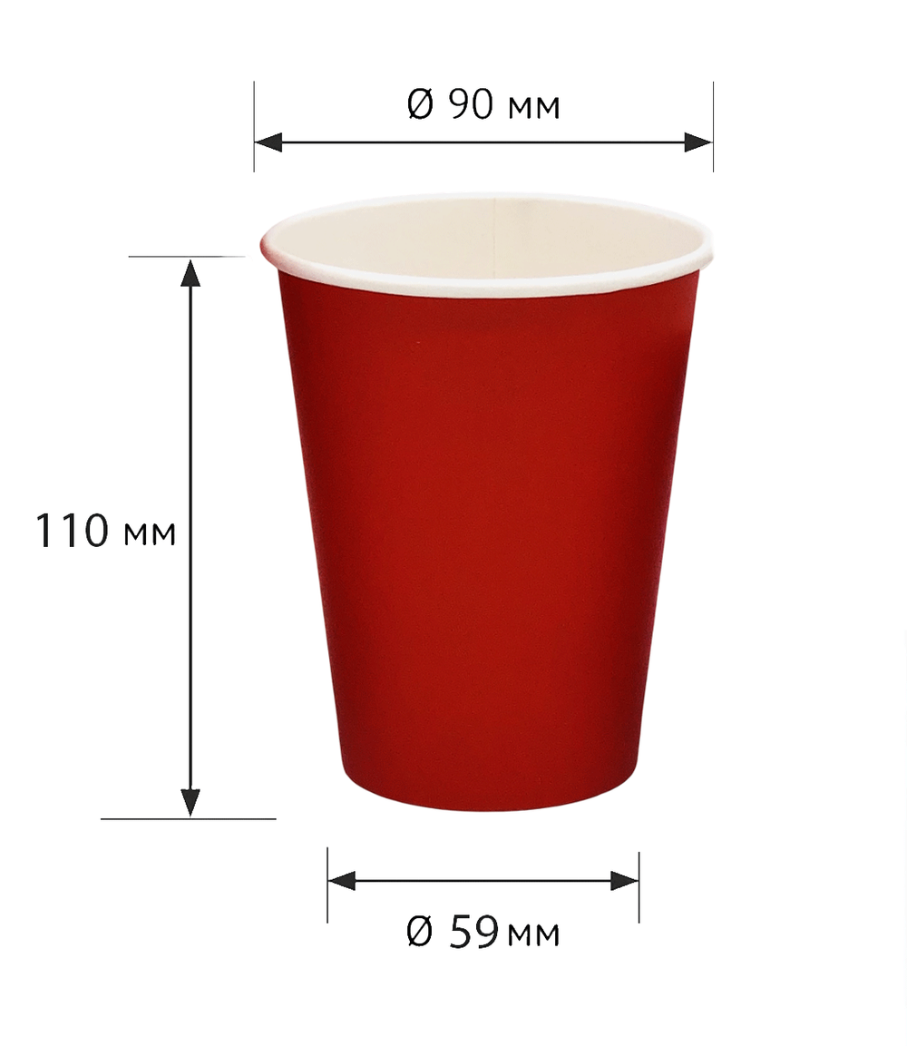 Кофе стакан красный однослойный 350мл