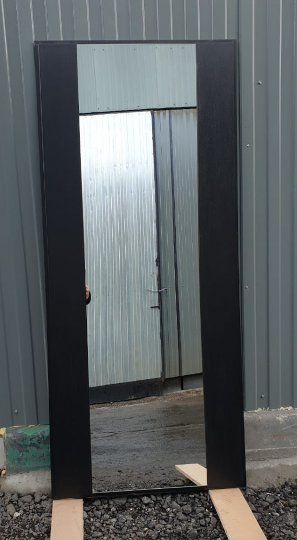 Входная металлическая дверь с зеркалом  REX (РЕКС) 6 Лондон Силк сноу / СБ-16 Венге