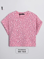 Розовая футболка для девочки на лето