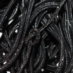 Черный стразовый шнур, черные кристаллы, 4мм