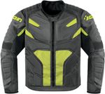 Мотокуртка - ICON OVERLORD RESISTANCE (текстиль, серо-зеленая)