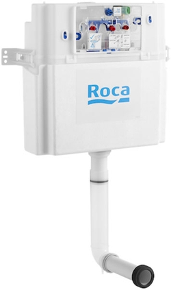 Комплект приставного унитаза со смывным бачком Roca Gap (Рока Гап) 7893109000, с сиденьем Микролифт и кнопкой смыва Хром глянцевый