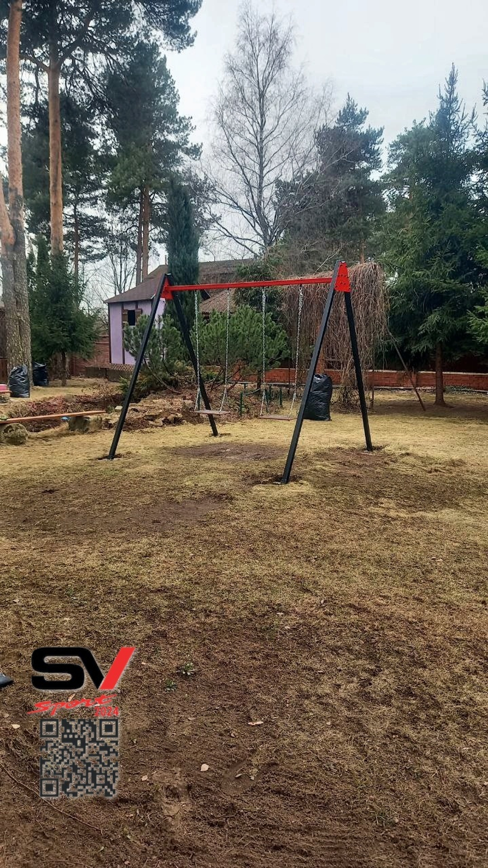 Монтаж уличных качелей Sv Sport