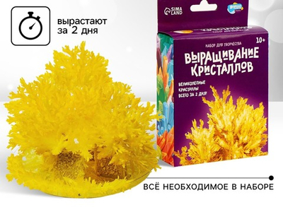 Выращивание кристаллов «Опыты. Лучистый кристалл», цвет жёлтый