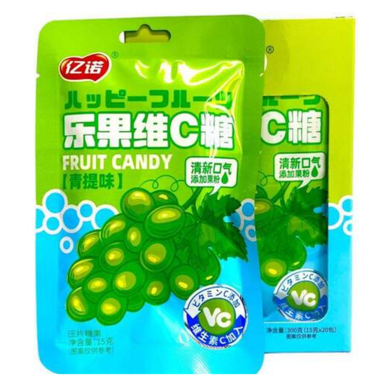 Конфеты драже Fruit Candy с ментолом со вкусом зеленого винограда