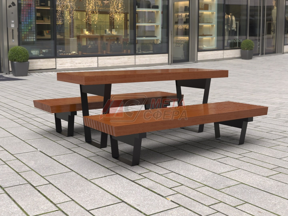 Стол уличный с лавками Rail Road 02