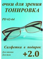 очки для зрения +2,0 тонированные корригирующие плюс 2